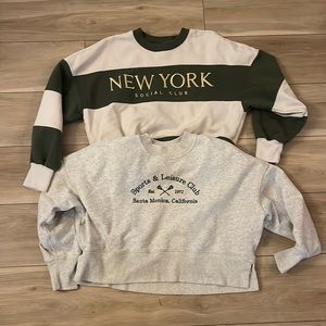 2 size small soft AF Abercrombie cropped sweatshirts